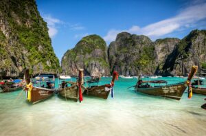 beautiful phi phi beach island in Thailand